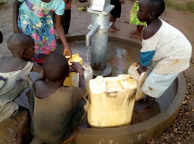 Children at a community water point